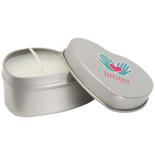 Blissful heart-shaped tin candle with vanilla aroma - 126353