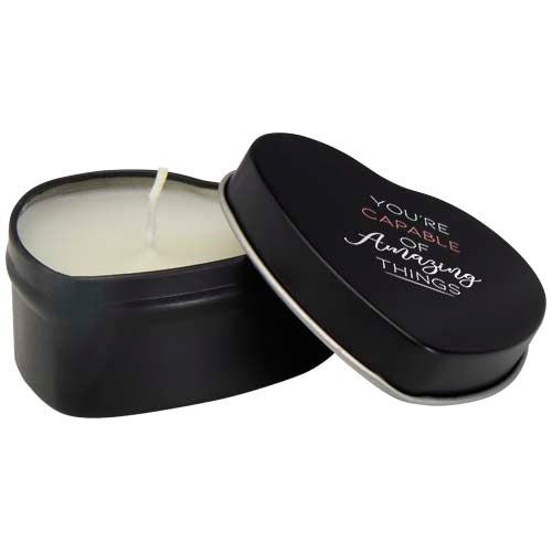 Blissful heart-shaped tin candle with vanilla aroma - 126353