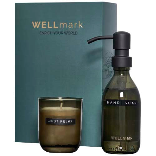 Wellmark Discovery 250 ml hand soap dispenser and 150 g scented candle set - 126406