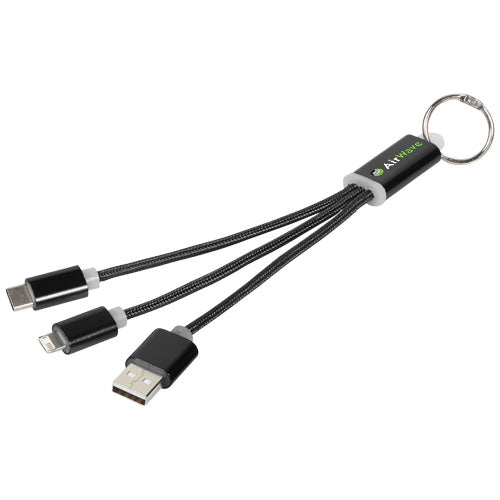 Metal 3-in-1 charging cable with keychain - 134961