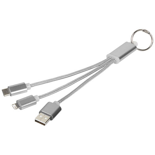 Metal 3-in-1 charging cable with keychain - 134961