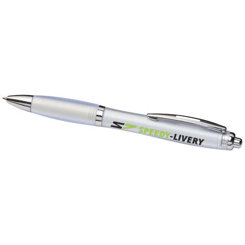 Curvy ballpoint pen with frosted barrel and grip - 210335