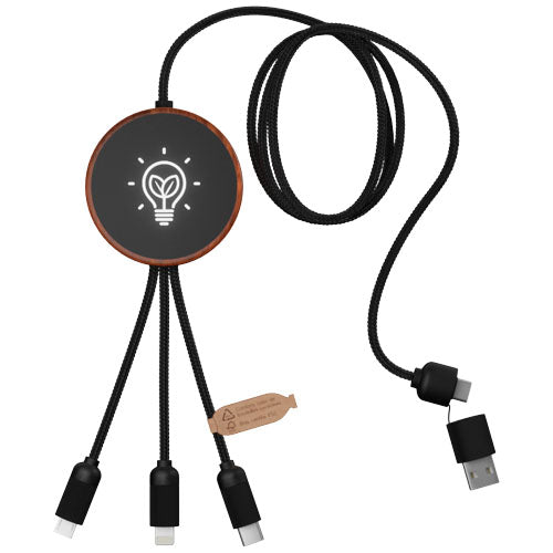SCX.design C40 5-in-1 rPET light-up logo charging cable and 10W charging pad - 2PX073